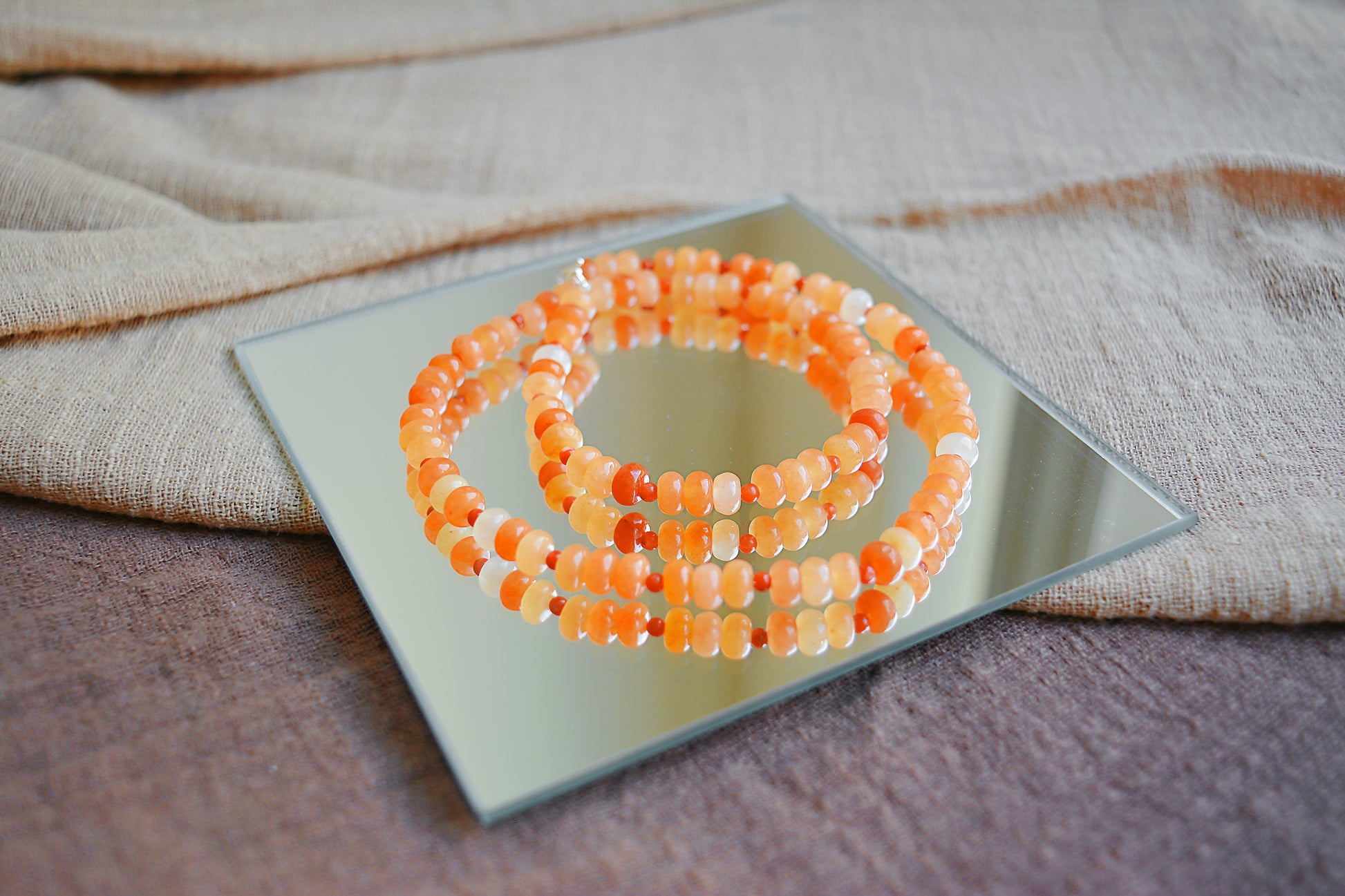 Amber Bloom | Red Aventurine Necklace (45cm)