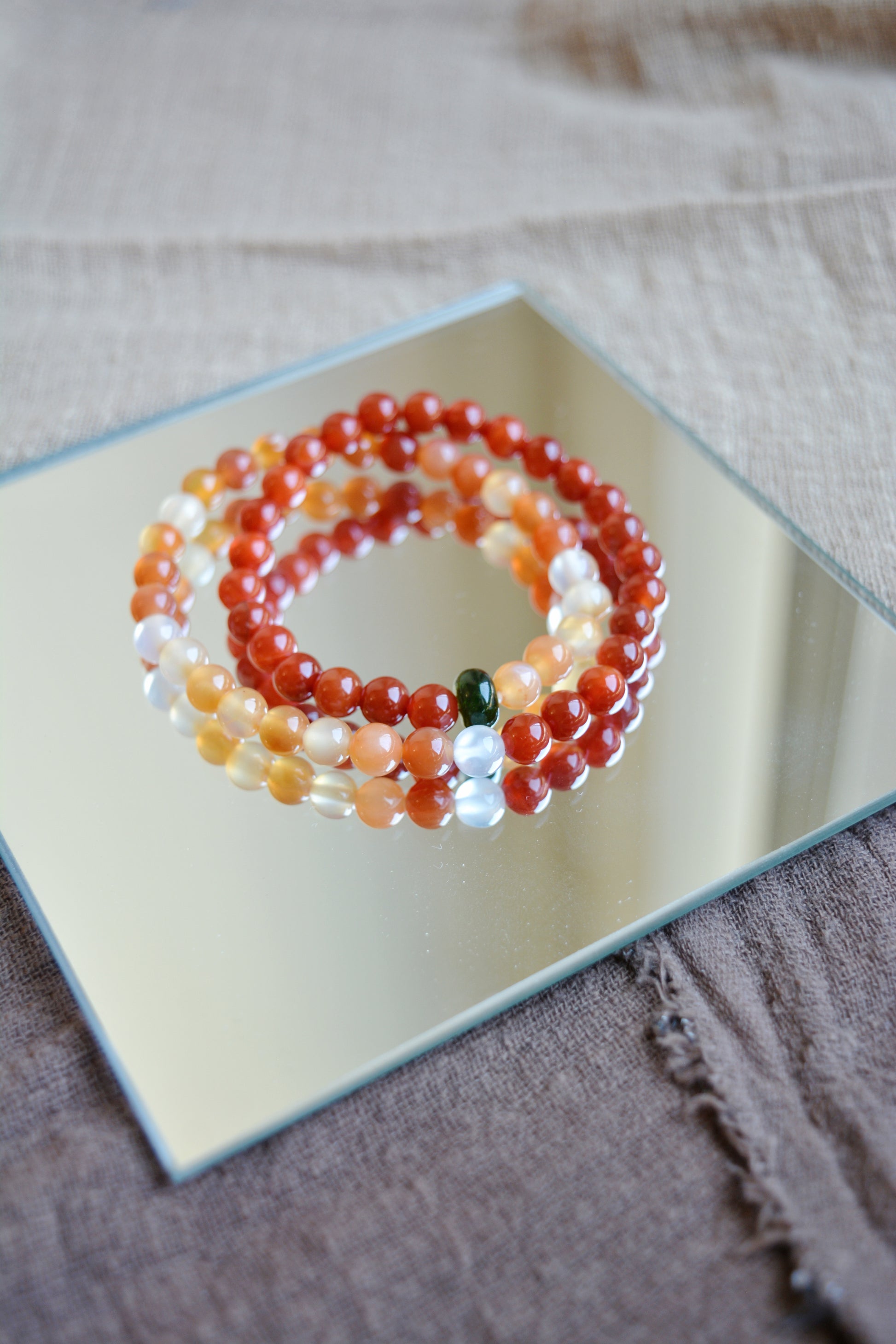 Ember Verse | Double Wrap Red Agate Bracelet