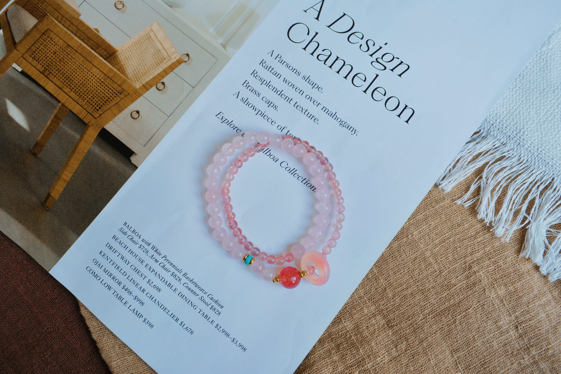 Eternal Blush｜Rosy Harmony Double Ring Bracelet