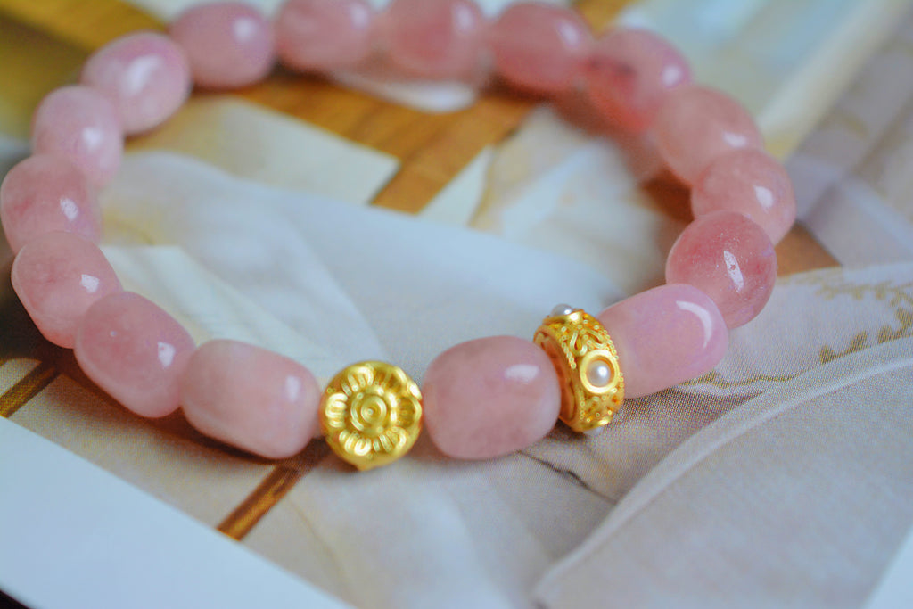 Blush Aura Sand Gold Bracelet