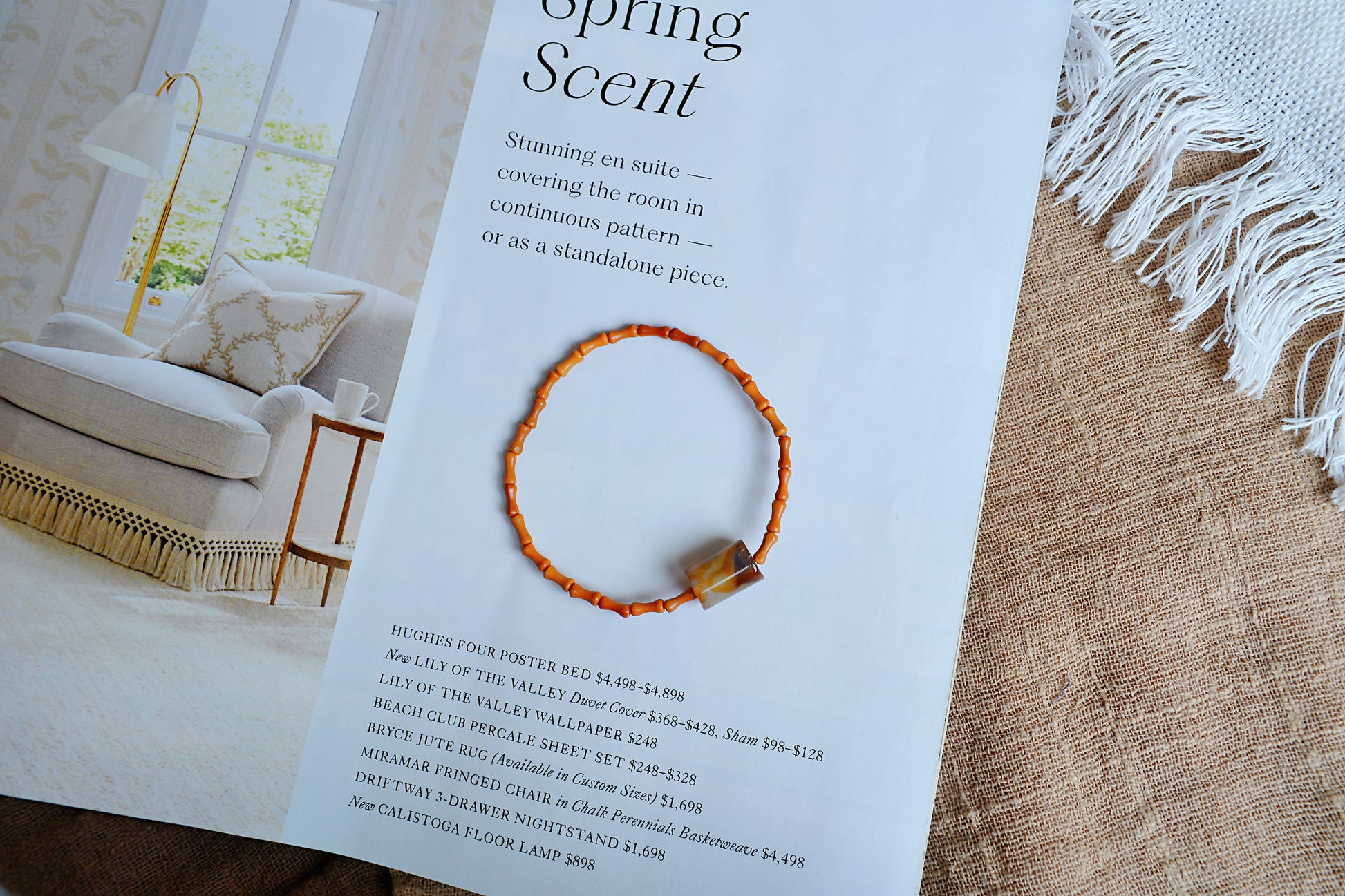 Flame Whisper｜Agate & Olive Wood Bamboo Bead Bracelet