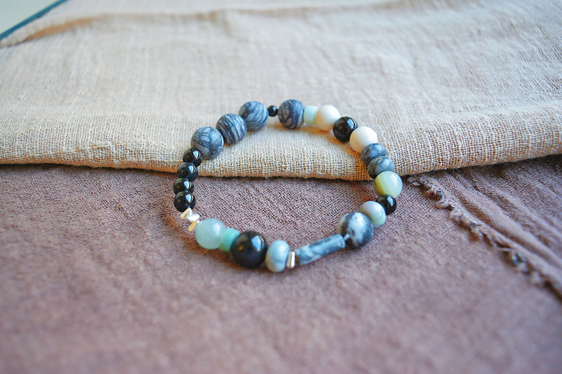 Stone Verse | Picasso Jasper & Sterling Silver Beaded Bracelet