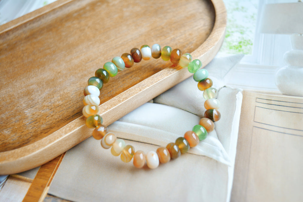 Whispers of the Grove | Green Agate Energy Beaded Bracelet