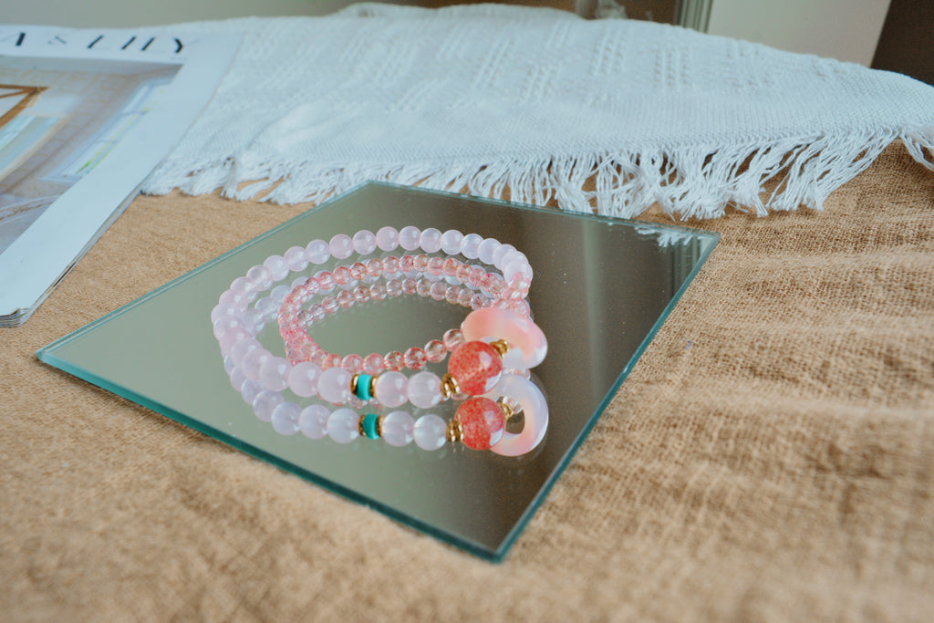 Eternal Blush｜Rosy Harmony Double Ring Bracelet