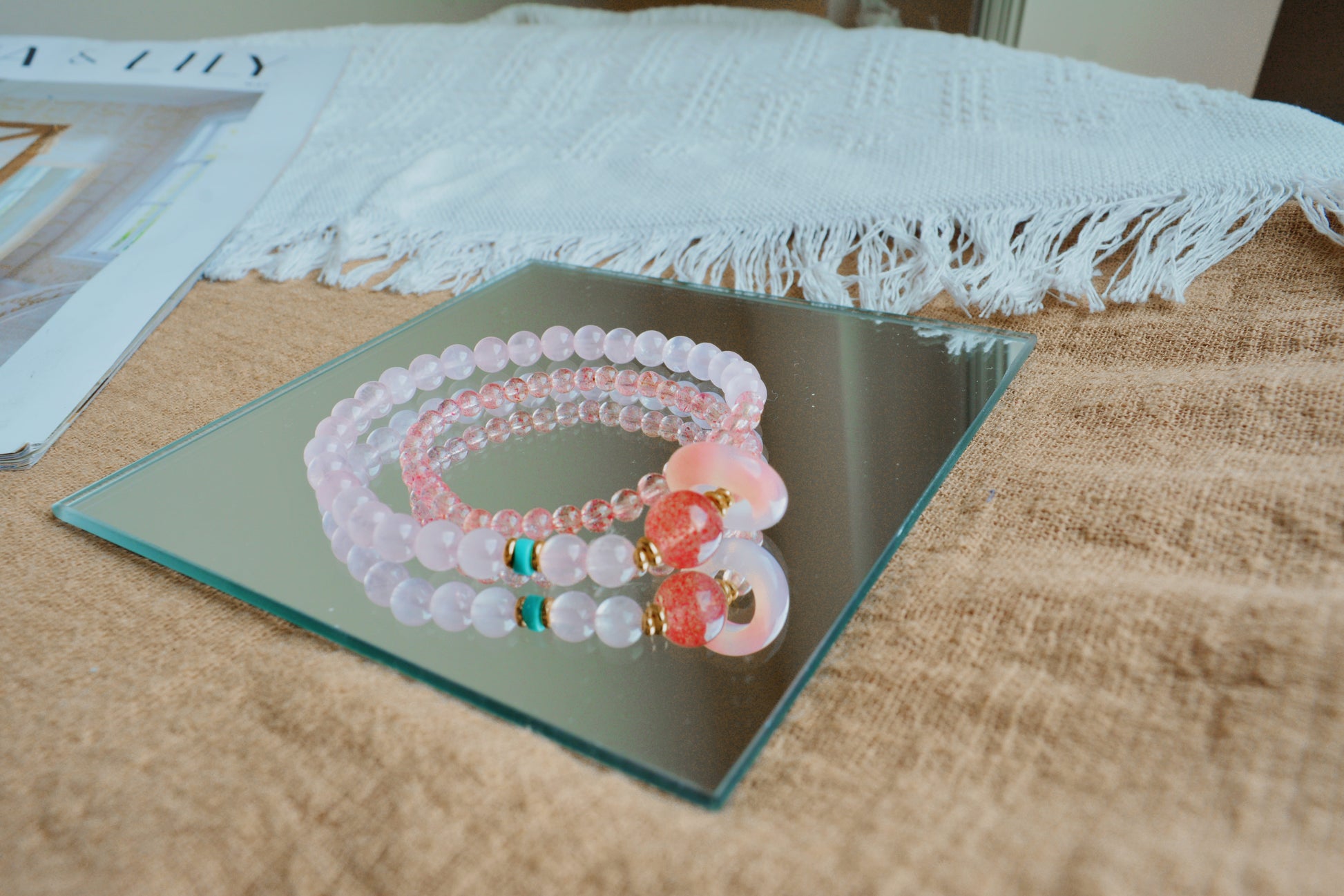 Eternal Blush｜Rosy Harmony Double Ring Bracelet