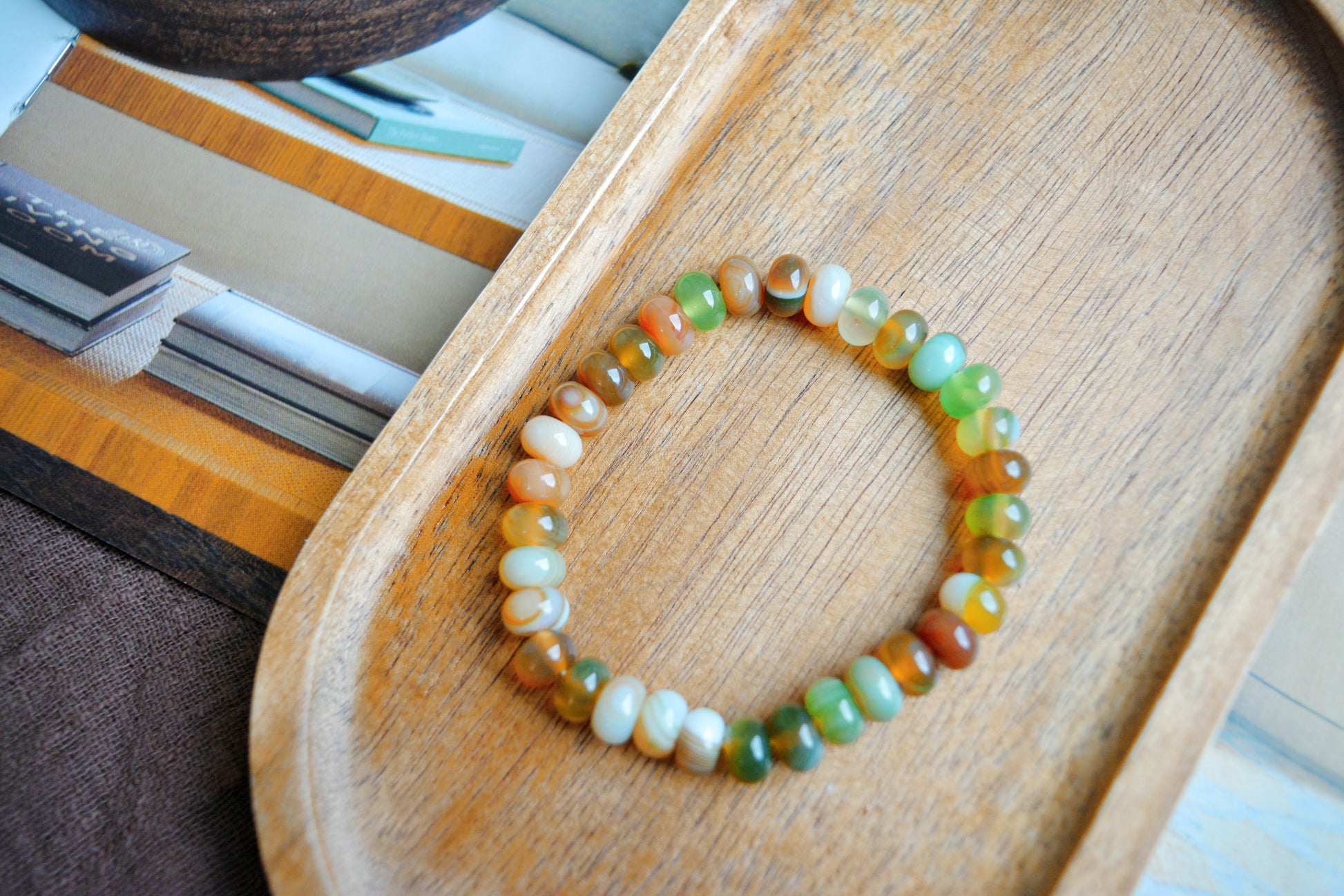 Whispers of the Grove | Green Agate Energy Beaded Bracelet