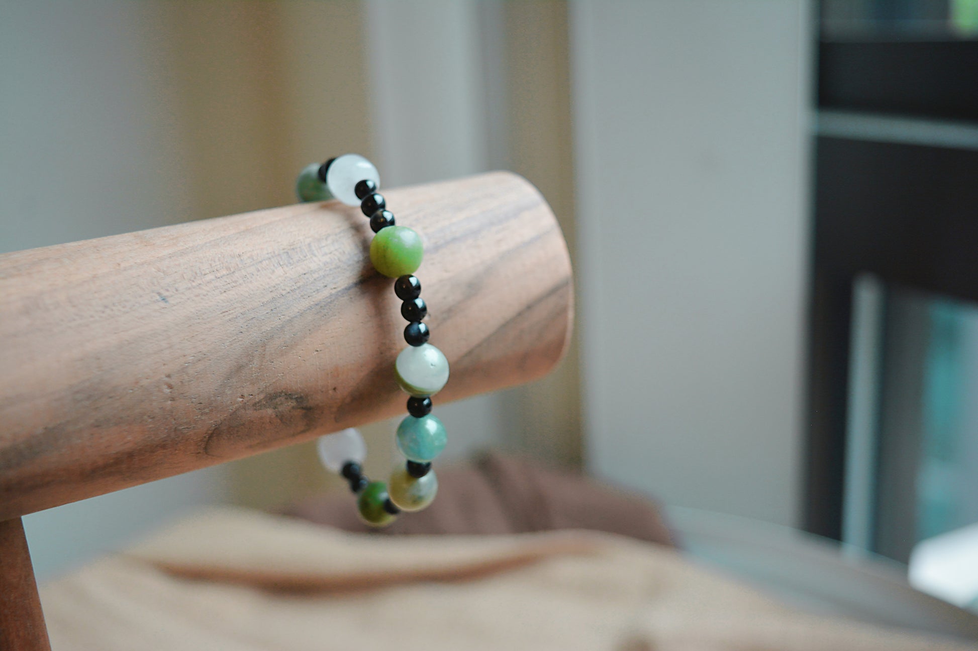 Forest Nightfall | Black Onyx, Southern Jade & Dalmatian Jasper Bracelet