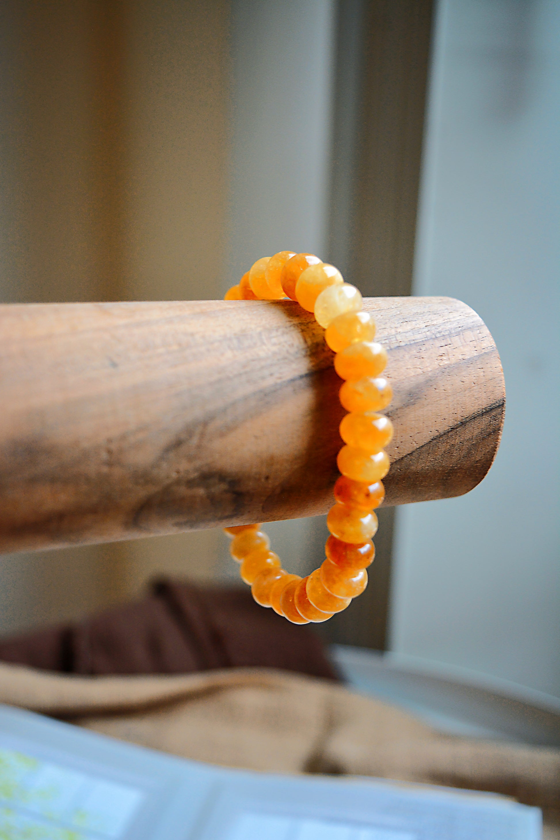 Whispers of Dawn | Yellow Jade Abacus Bead Bracelet