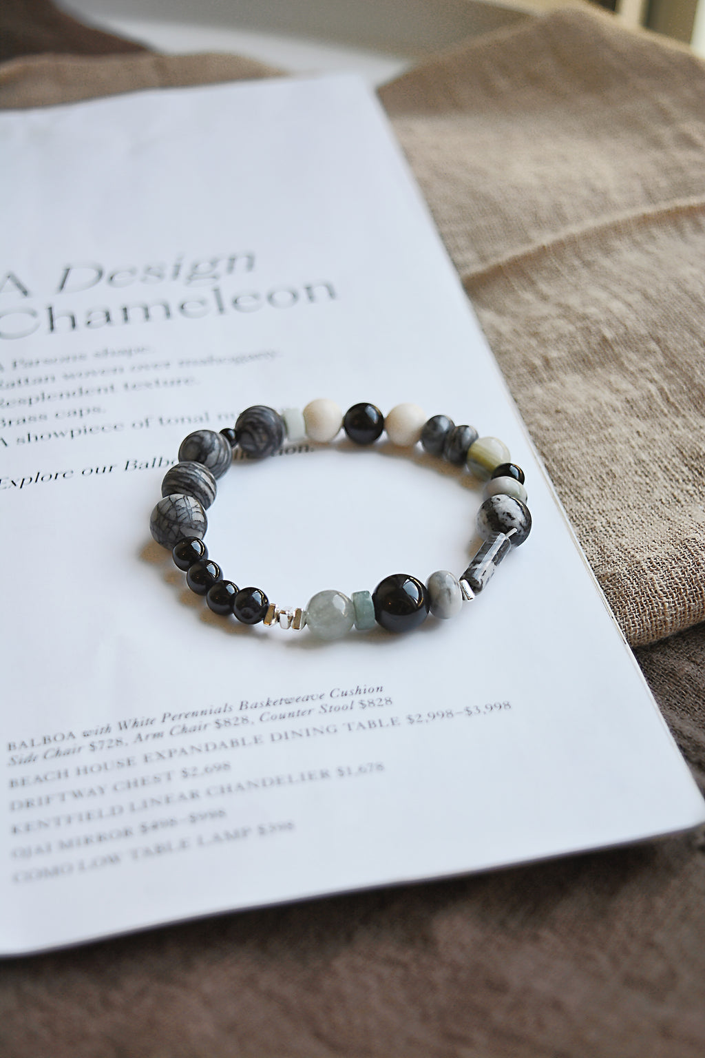 Stone Verse | Picasso Jasper & Sterling Silver Beaded Bracelet