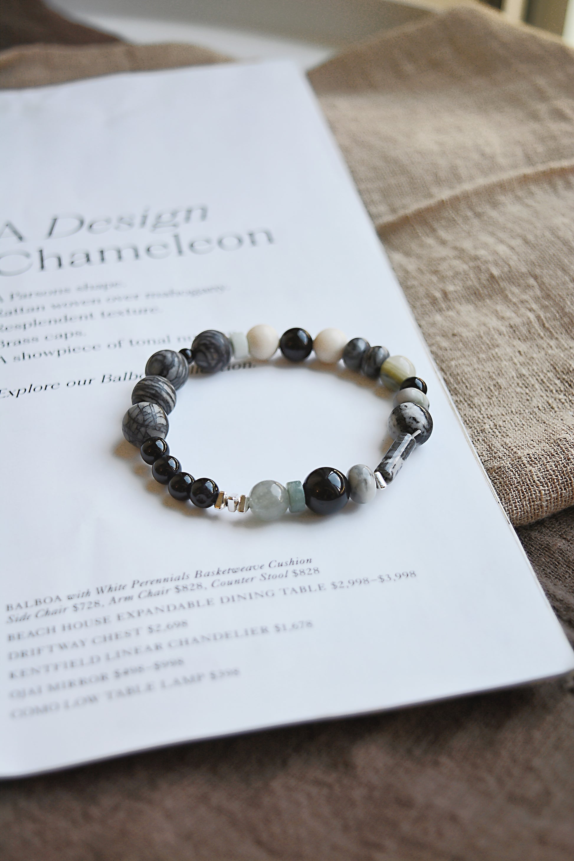 Stone Verse | Picasso Jasper & Sterling Silver Beaded Bracelet