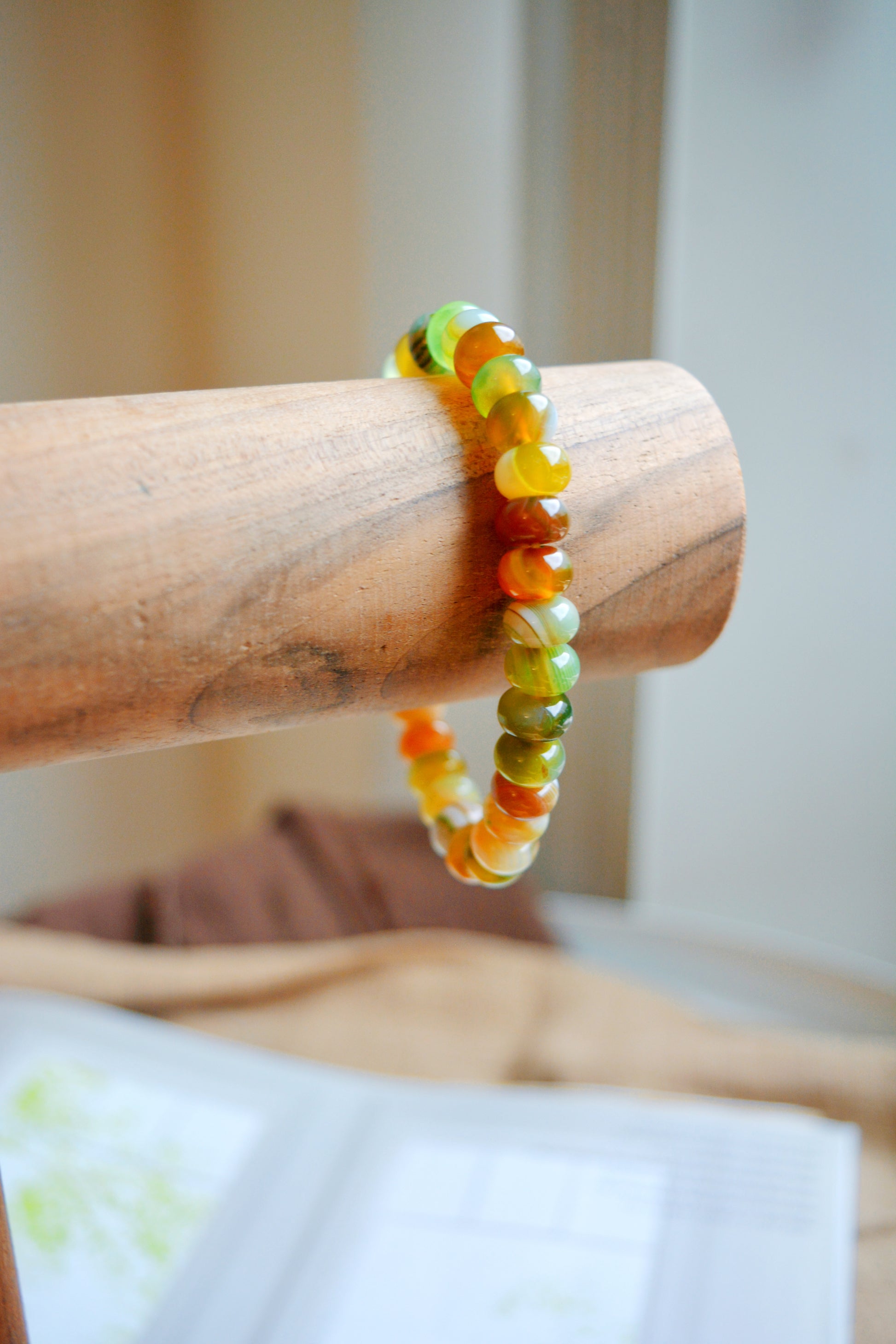 Whispers of the Grove | Green Agate Energy Beaded Bracelet