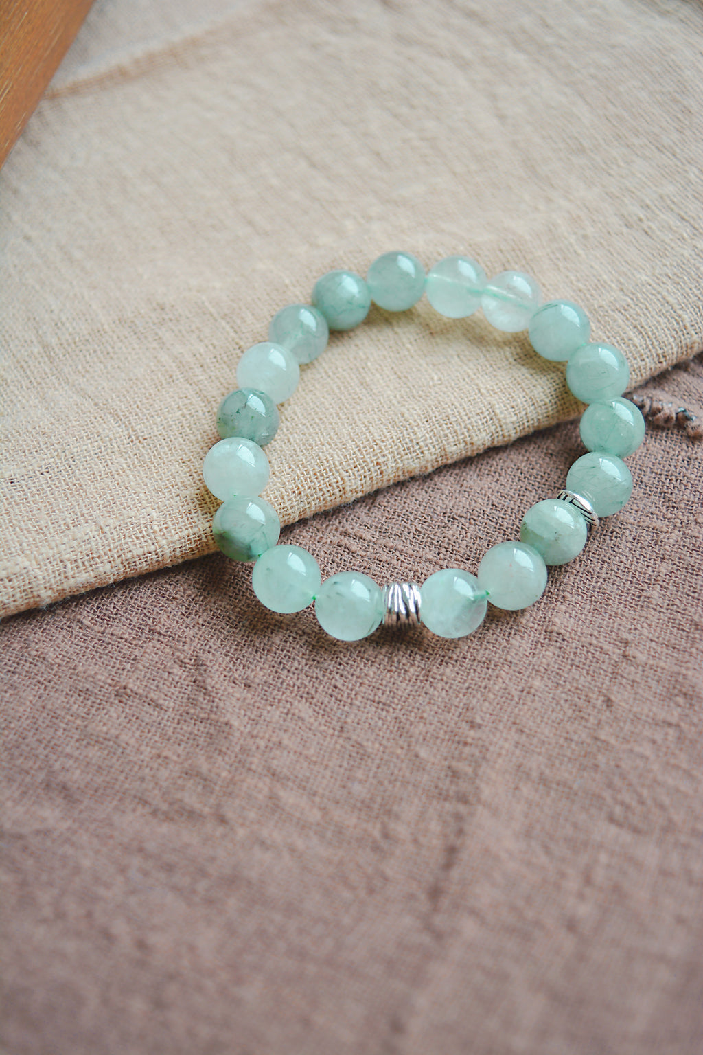 Green Whisper | 10mm Green Rutilated Quartz Bracelet