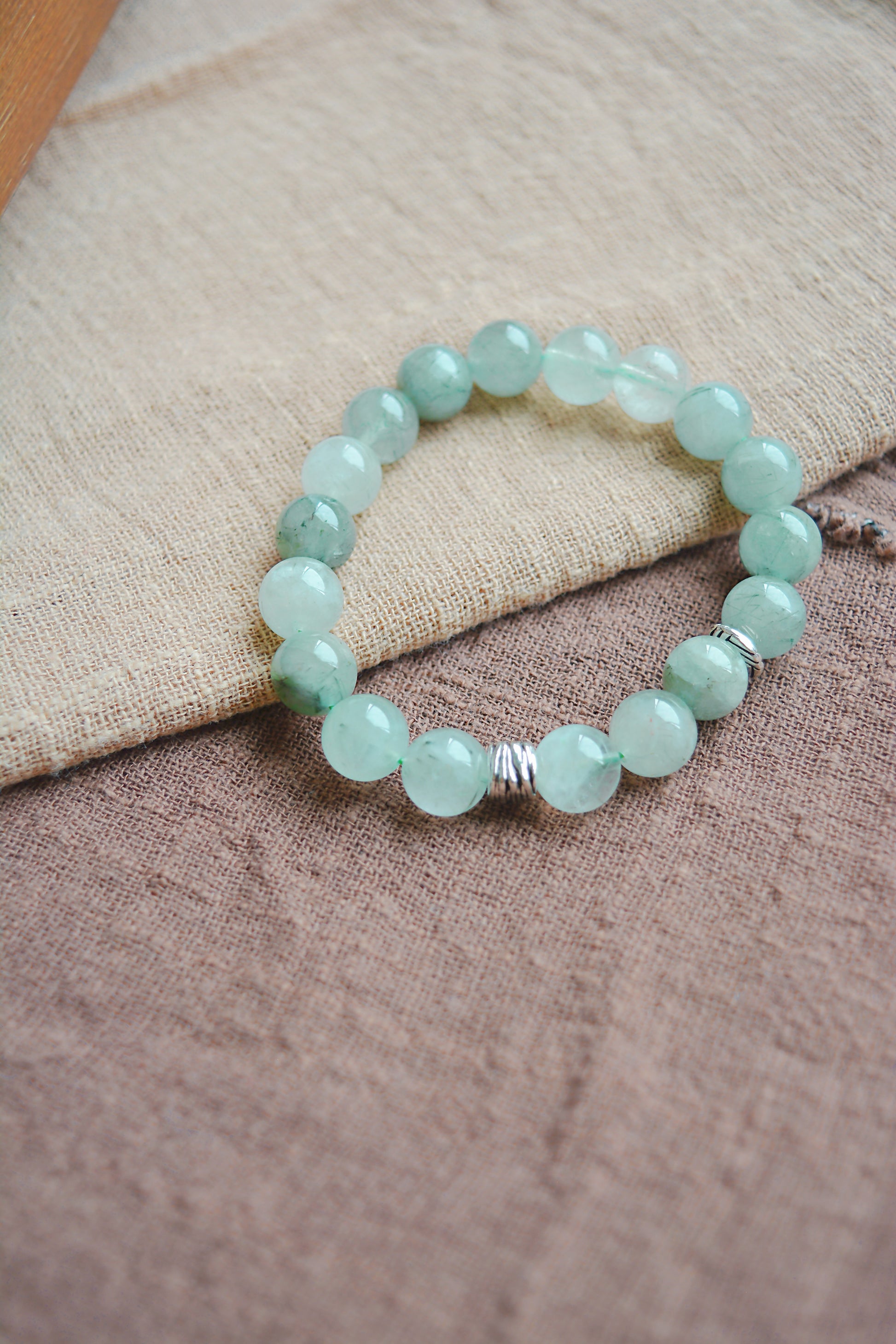 Green Whisper | 10mm Green Rutilated Quartz Bracelet