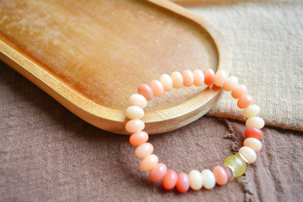 Dawn’s Glow | Pink Bodhi Stone & Citrine Bead Bracelet