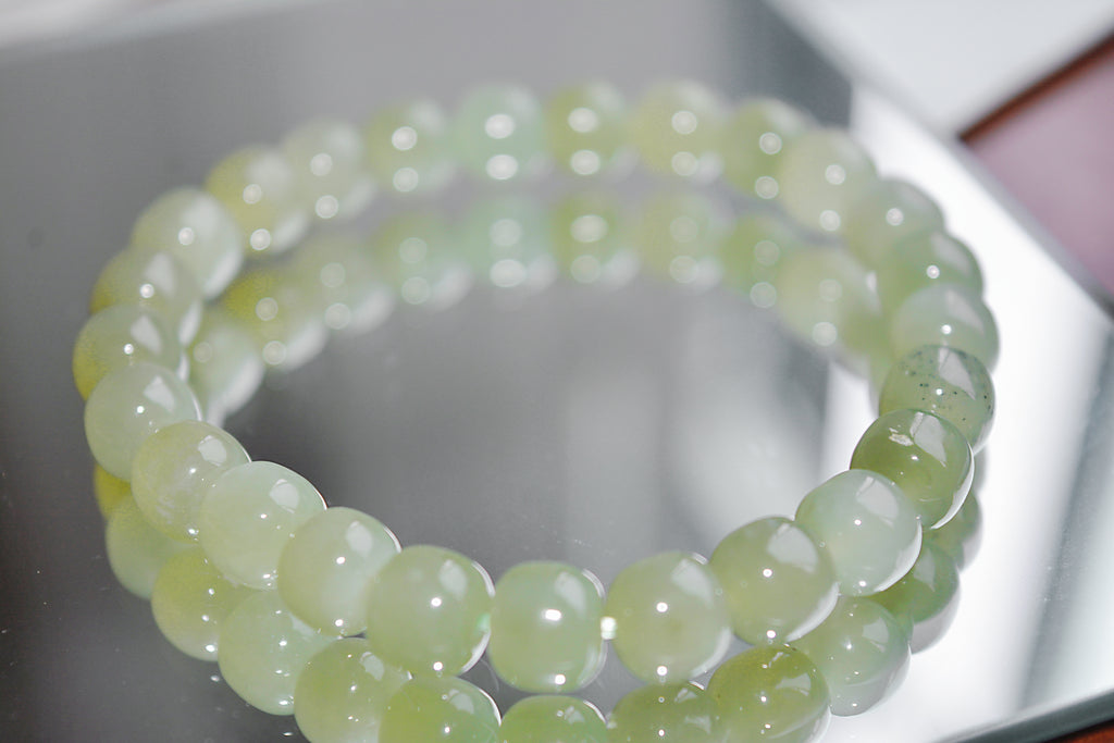 Dreamlike Mist | Hetian Jade Gradient Bead Bracelet