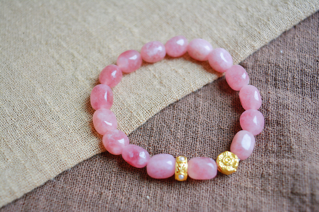 Blush Aura Sand Gold Bracelet