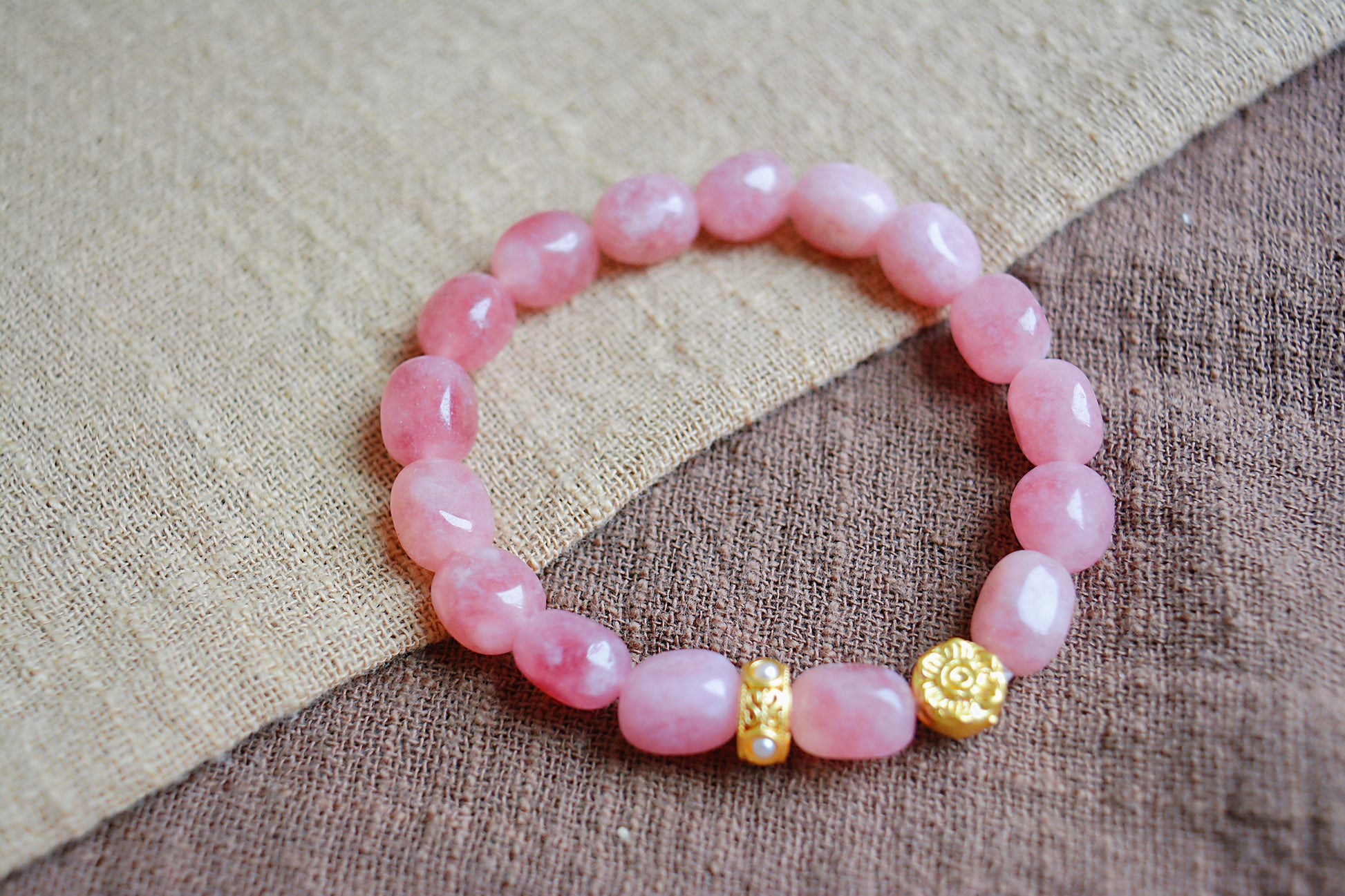 Blush Aura Sand Gold Bracelet
