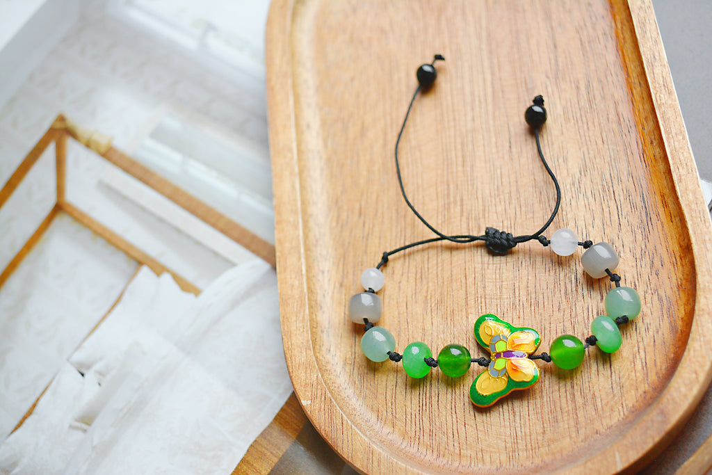 Whisper of Wings｜Butterfly Charm Adjustable Cord Bracelet