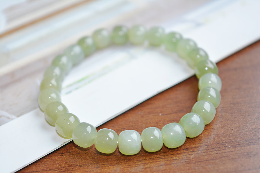 Dreamlike Mist | Hetian Jade Gradient Bead Bracelet