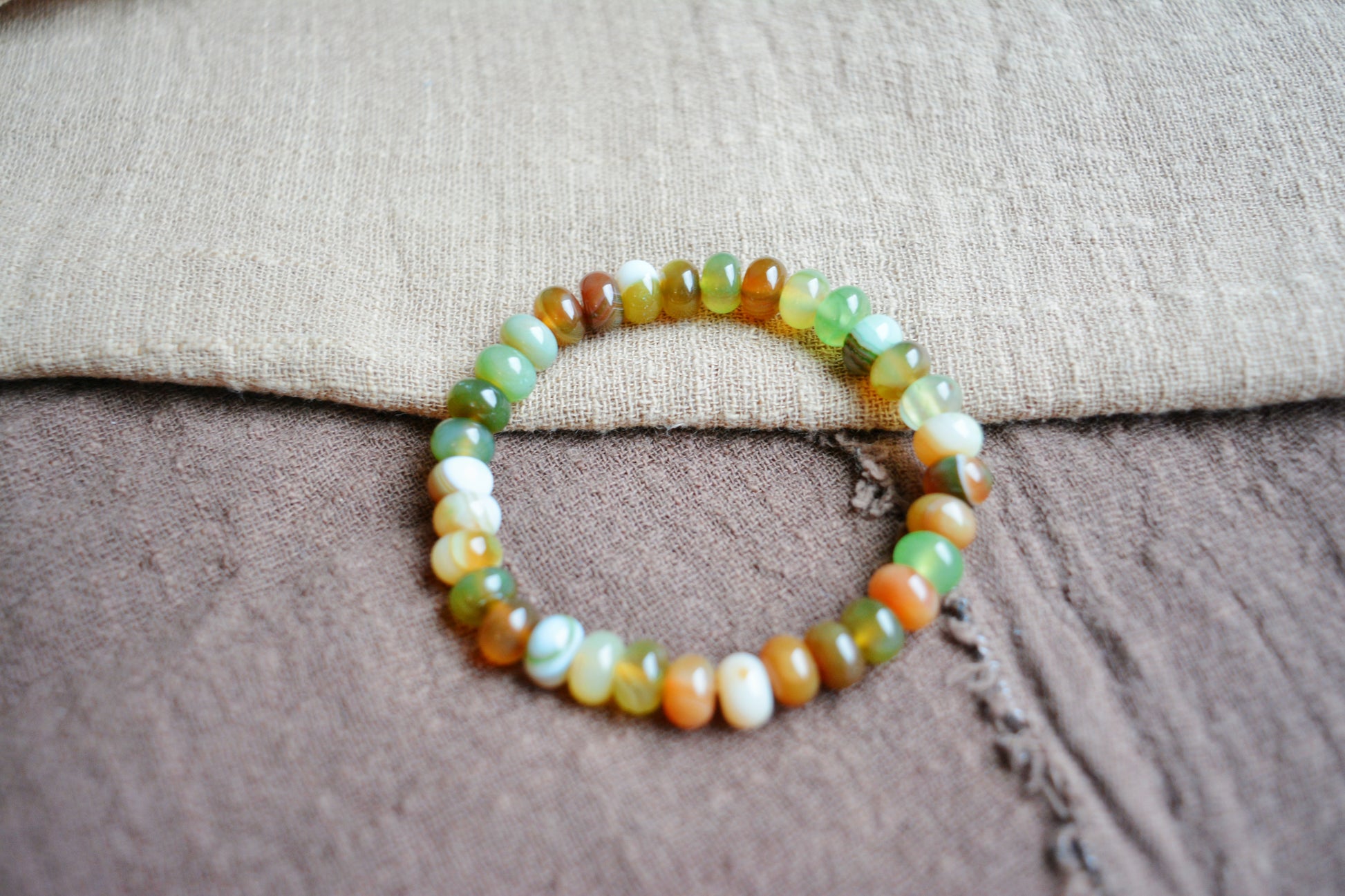 Whispers of the Grove | Green Agate Energy Beaded Bracelet