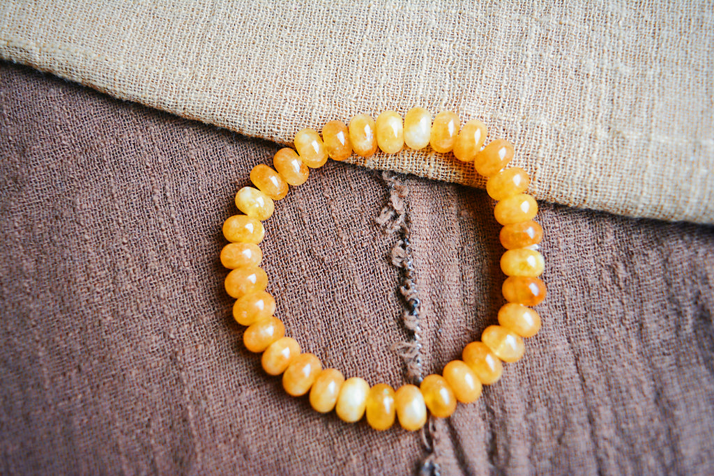 Whispers of Dawn | Yellow Jade Abacus Bead Bracelet