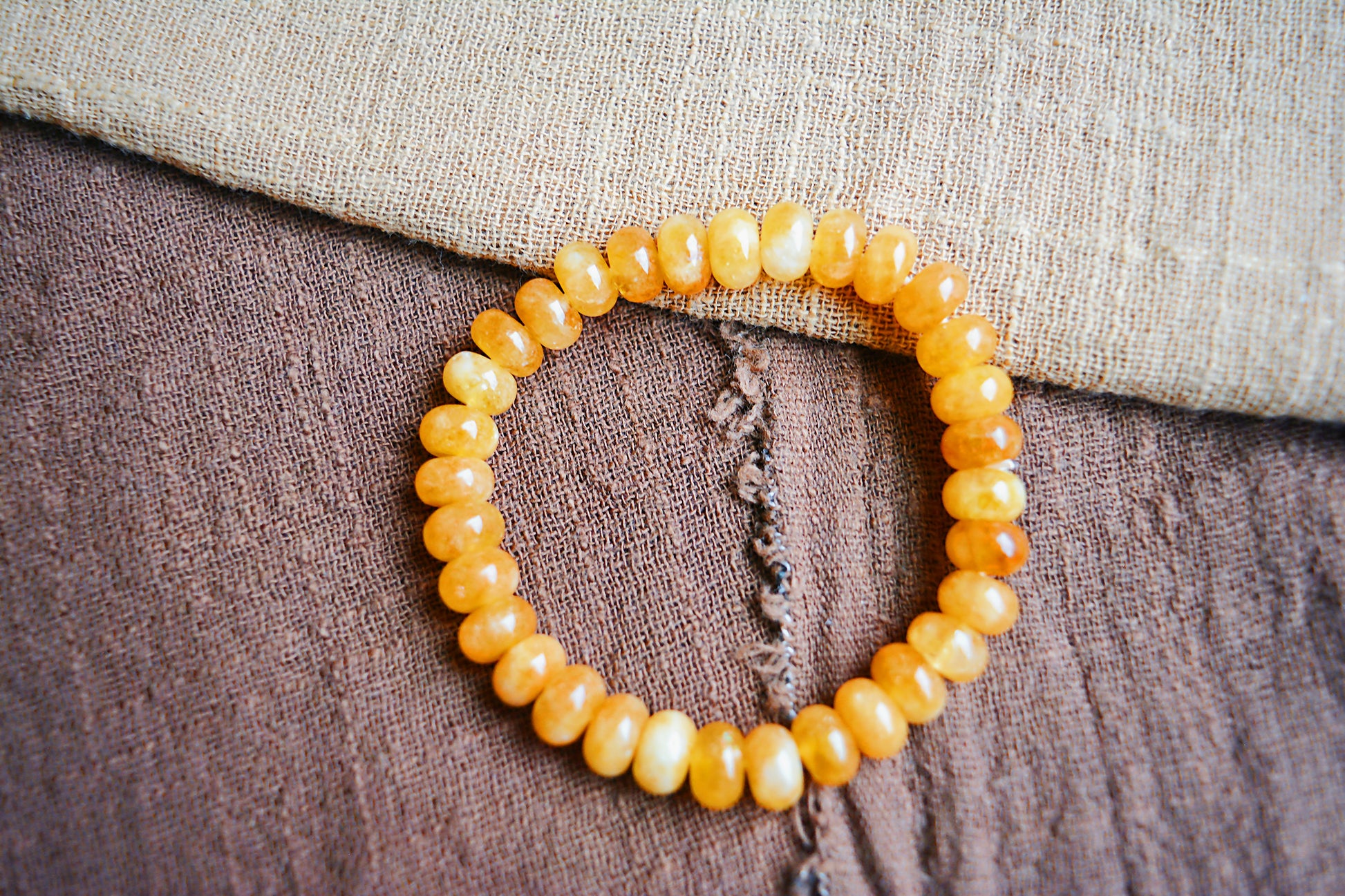 Whispers of Dawn | Yellow Jade Abacus Bead Bracelet
