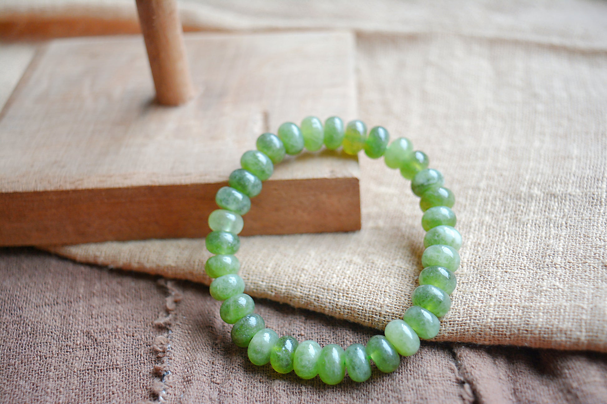 Whispers of the Forest | Green Abacus Bead Handmade Bracelet