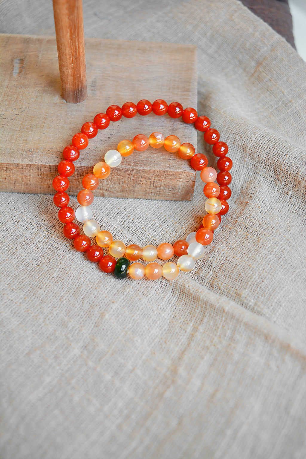 Ember Verse | Double Wrap Red Agate Bracelet