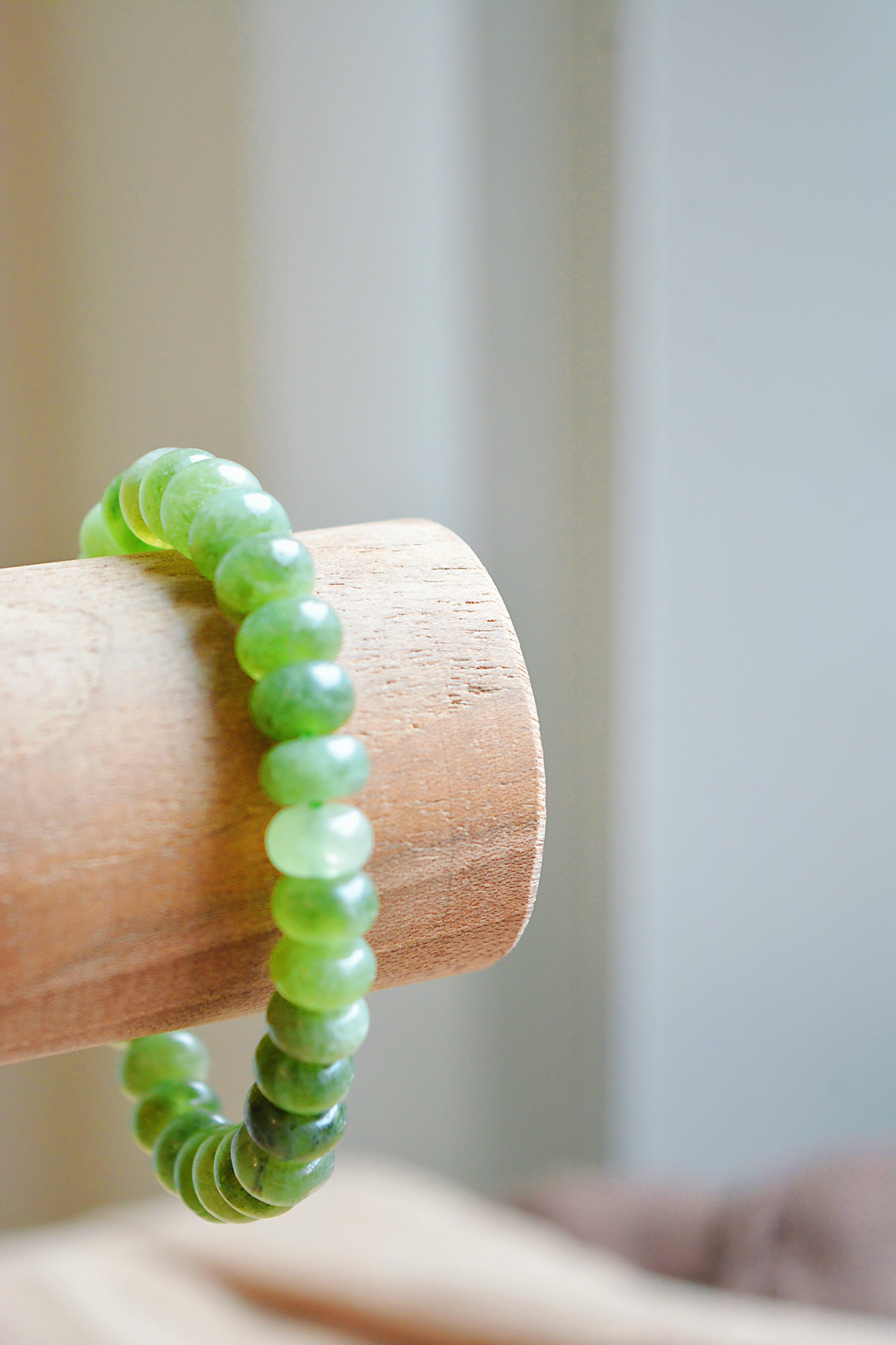 Whispers of the Forest | Green Abacus Bead Handmade Bracelet