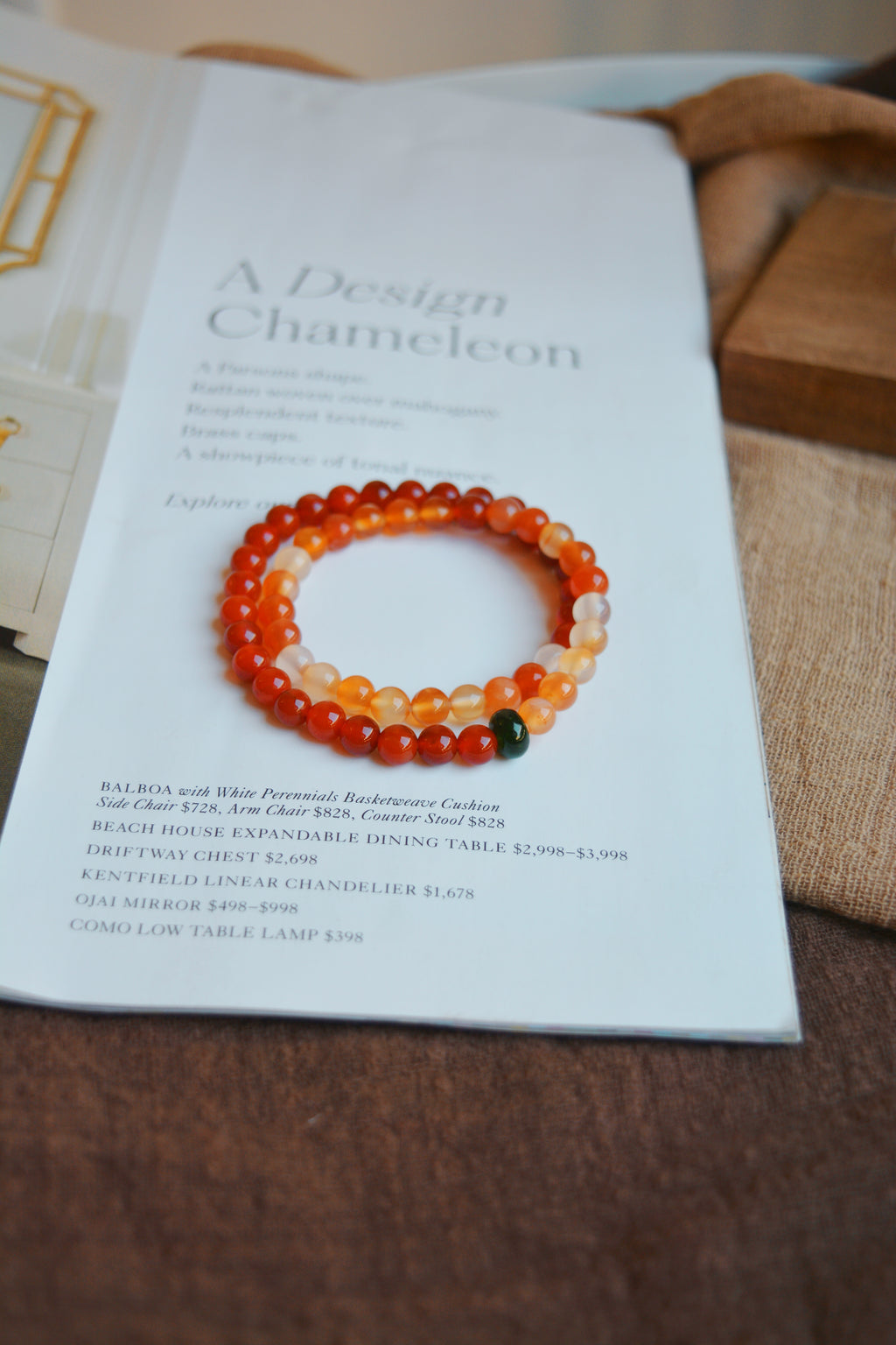 Ember Verse | Double Wrap Red Agate Bracelet