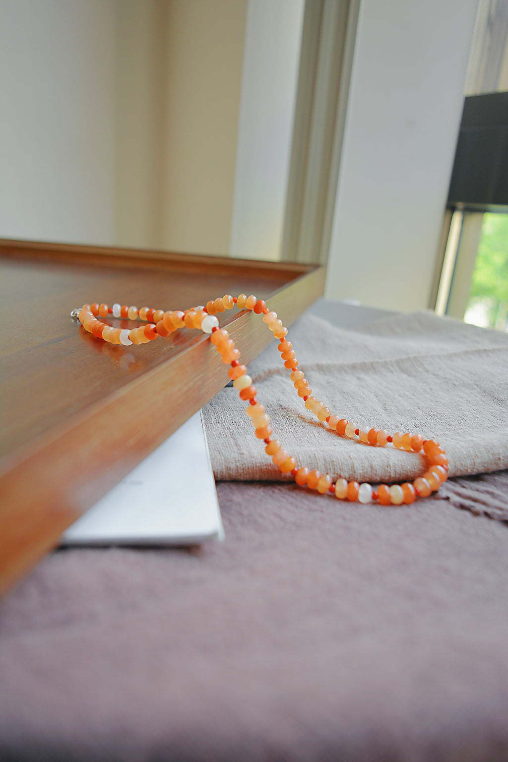 Amber Bloom | Red Aventurine Necklace (45cm)