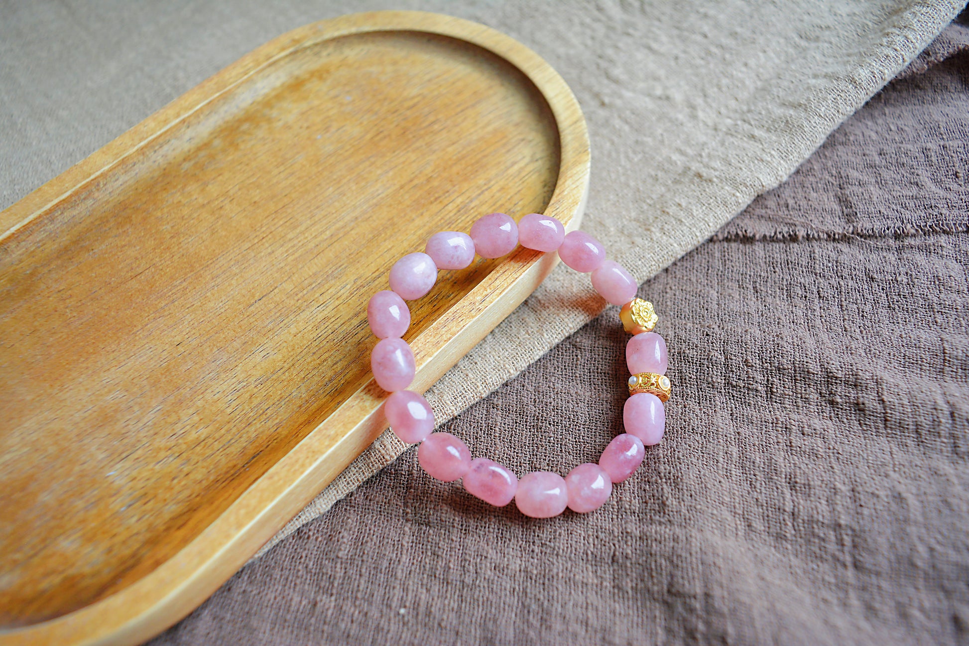 Blush Aura Sand Gold Bracelet