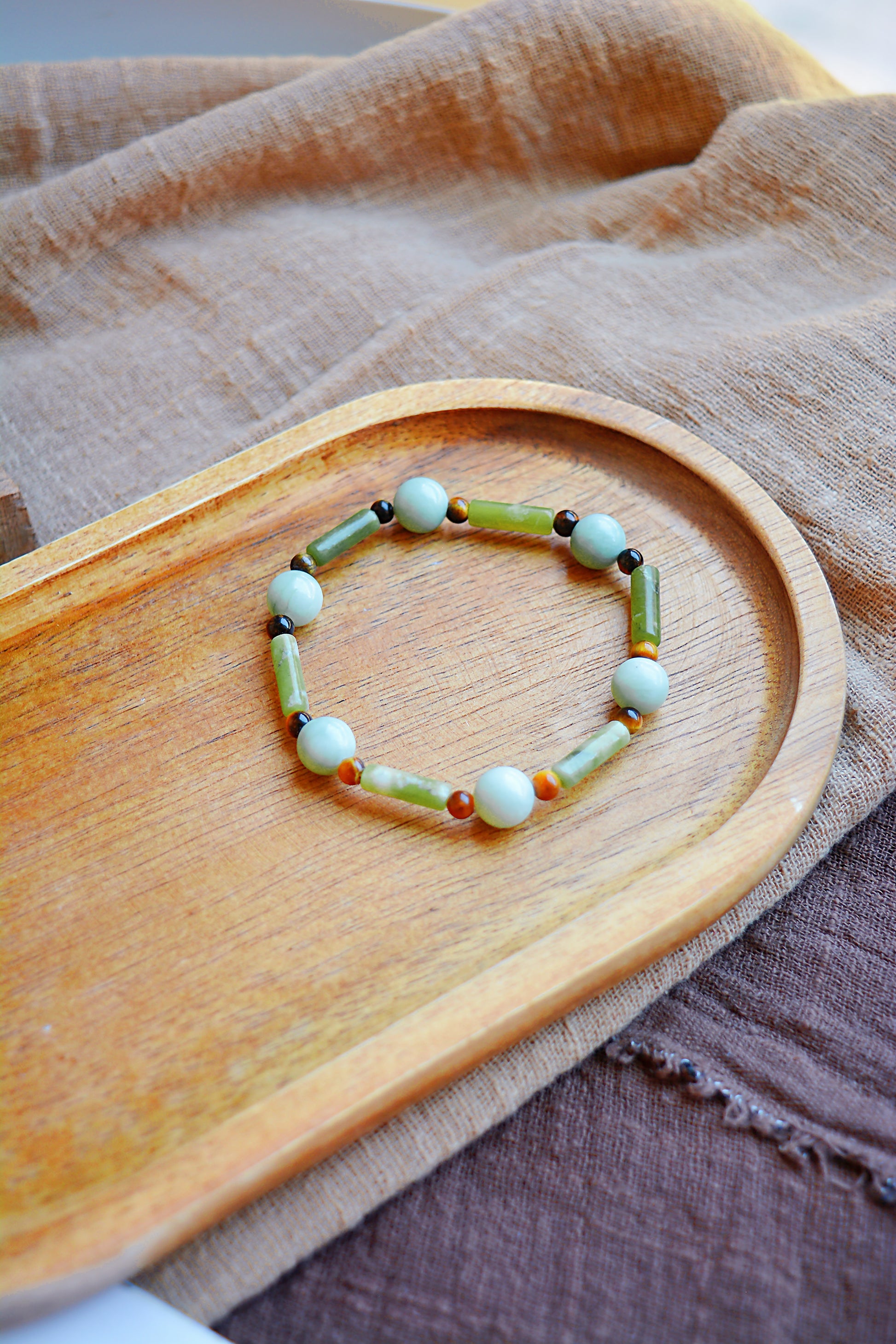Whispering Hills | Jade, Peridot & Tiger’s Eye Bracelet