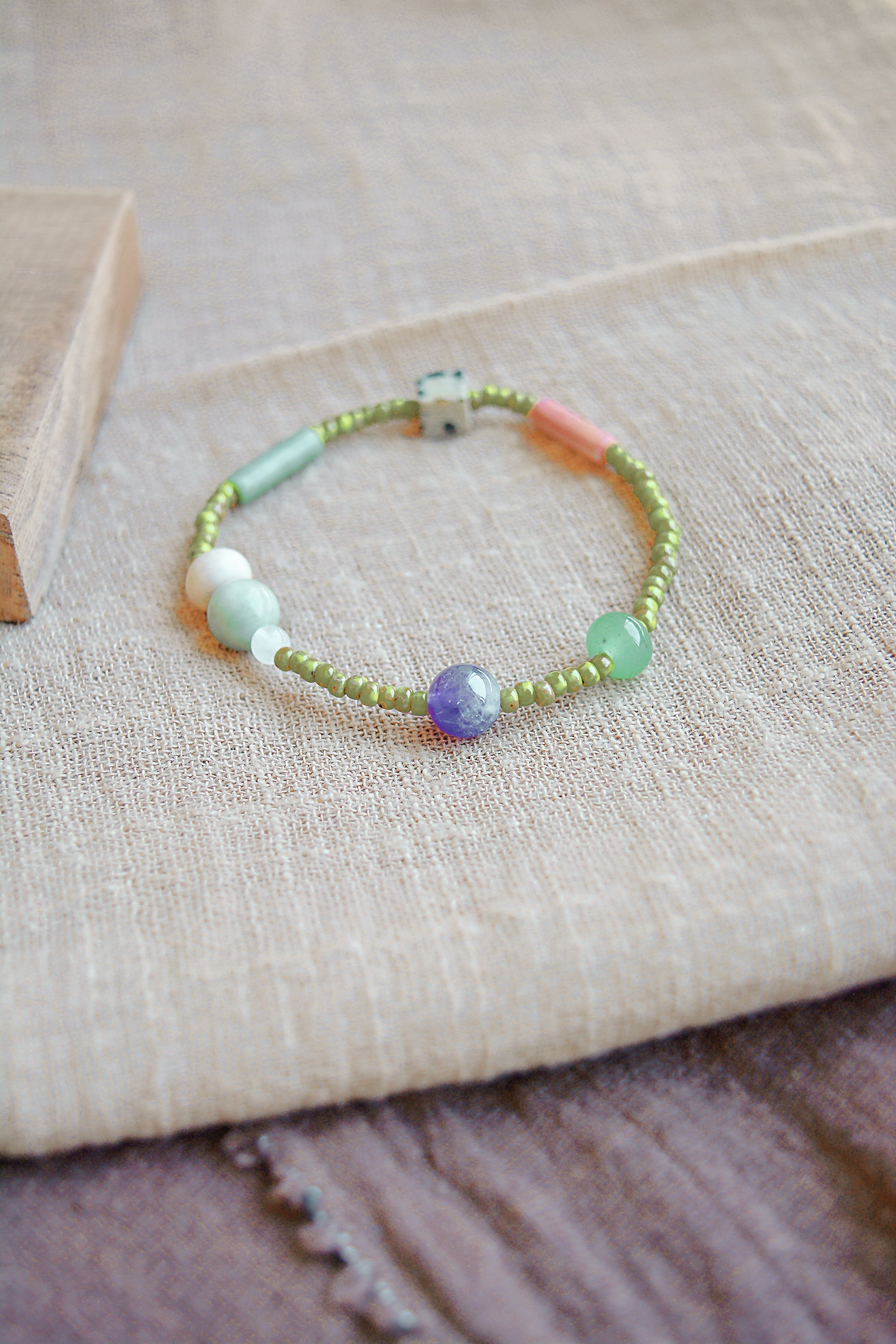 Whisper Mosaic | Natural Stone & Miyuki Bead Bracelet