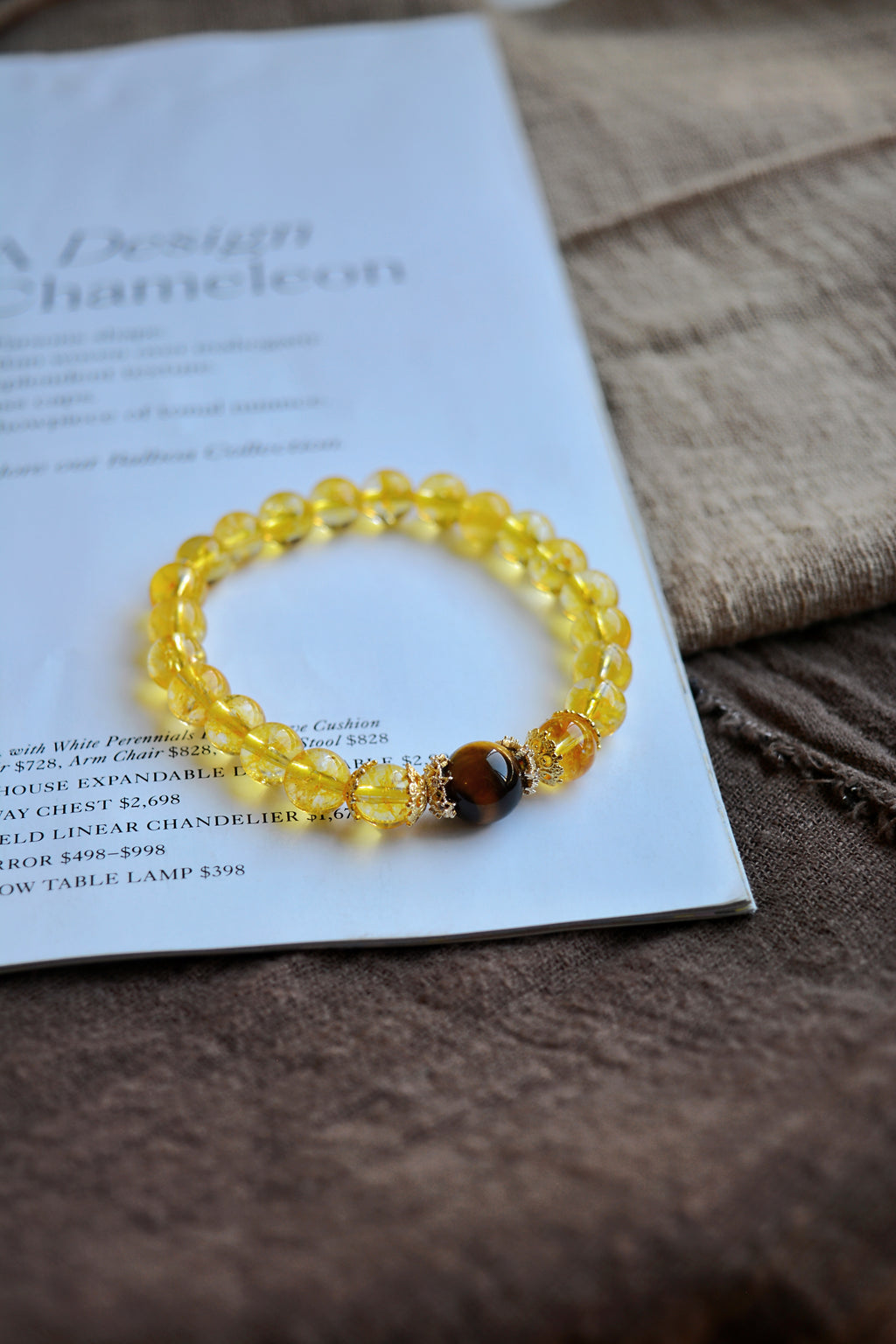 Golden Orbit | Citrine Rutilated Quartz & Tiger’s Eye Bracelet