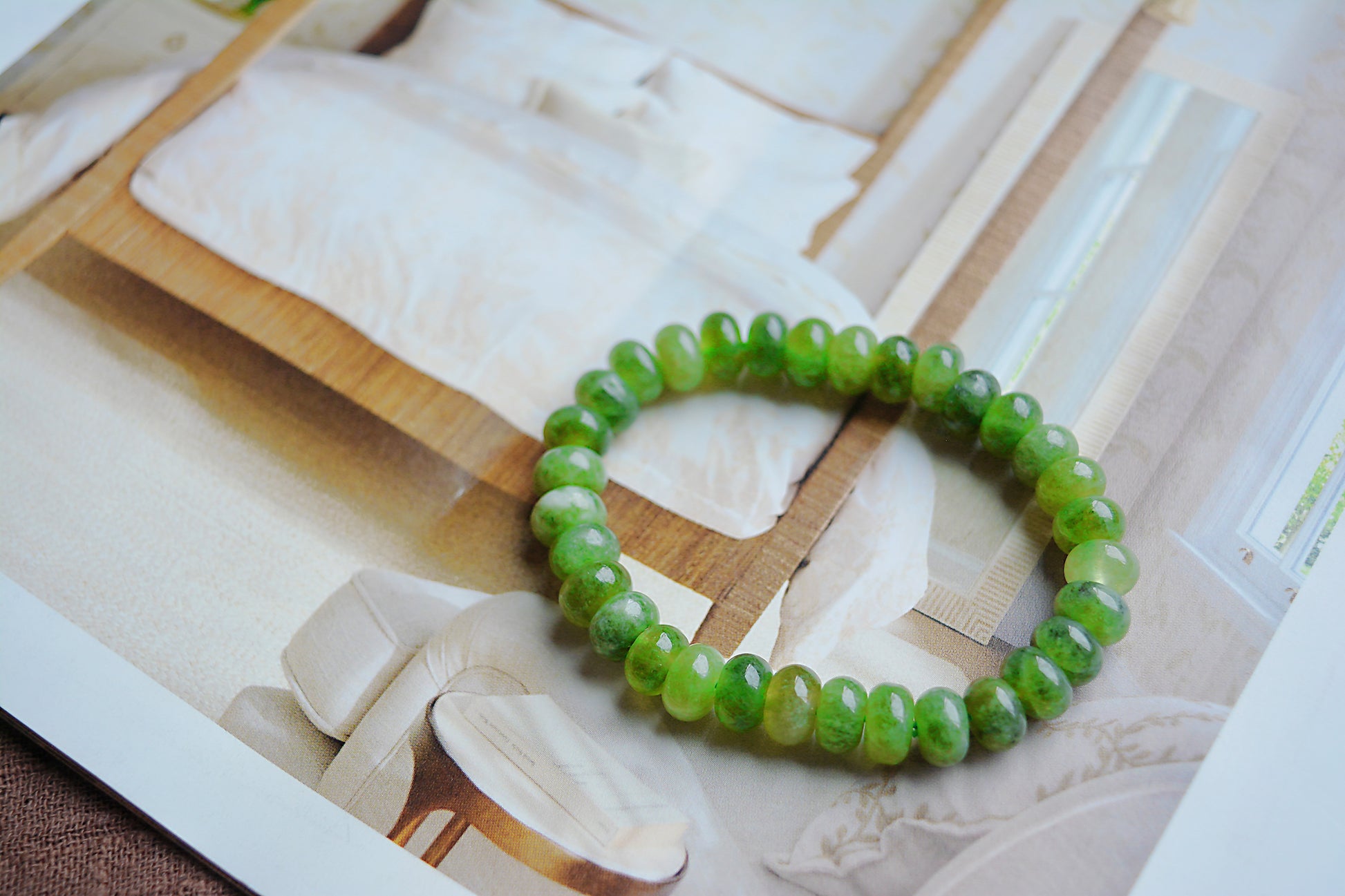 Whispers of the Forest | Green Abacus Bead Handmade Bracelet
