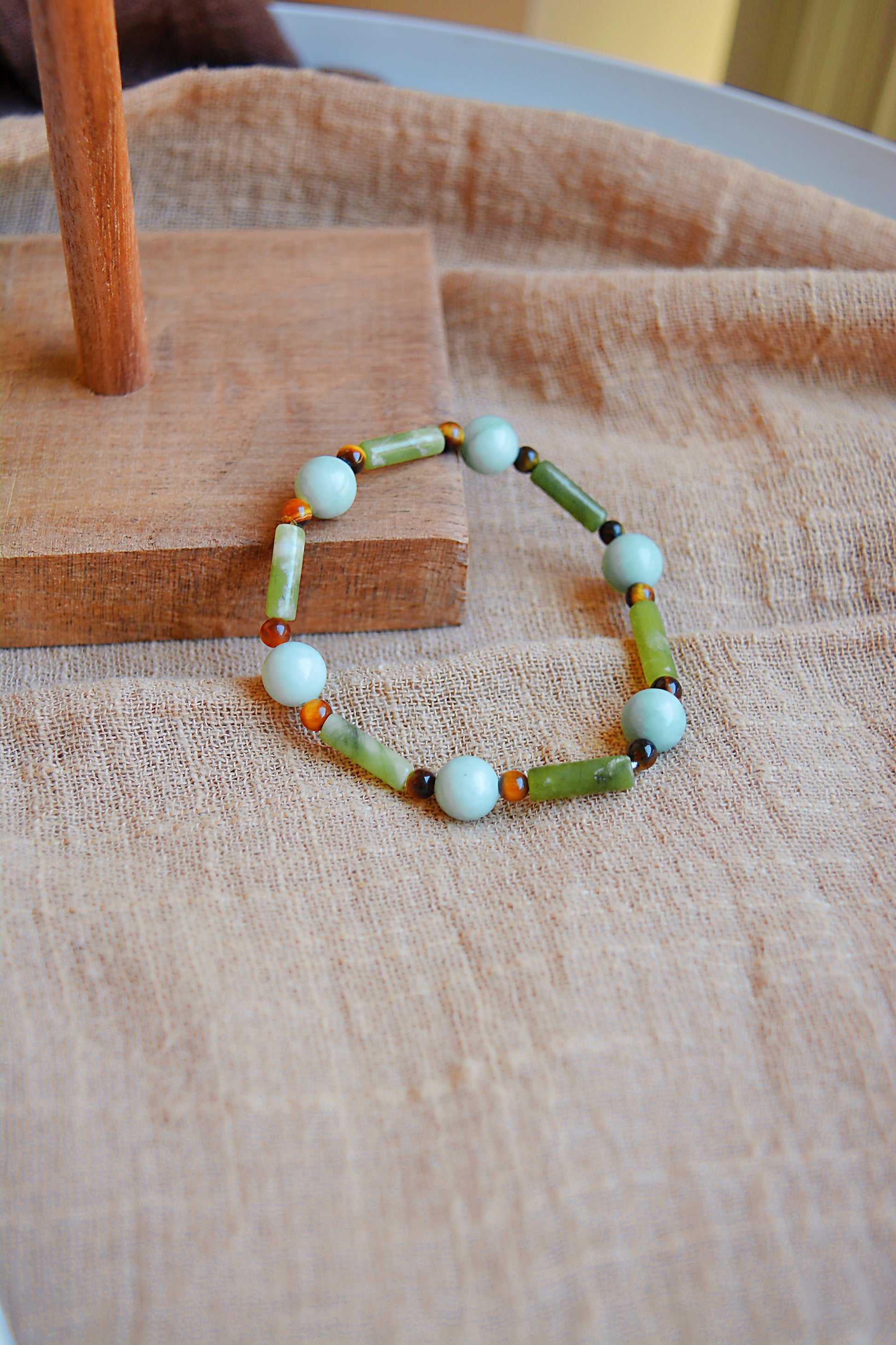 Whispering Hills | Jade, Peridot & Tiger’s Eye Bracelet