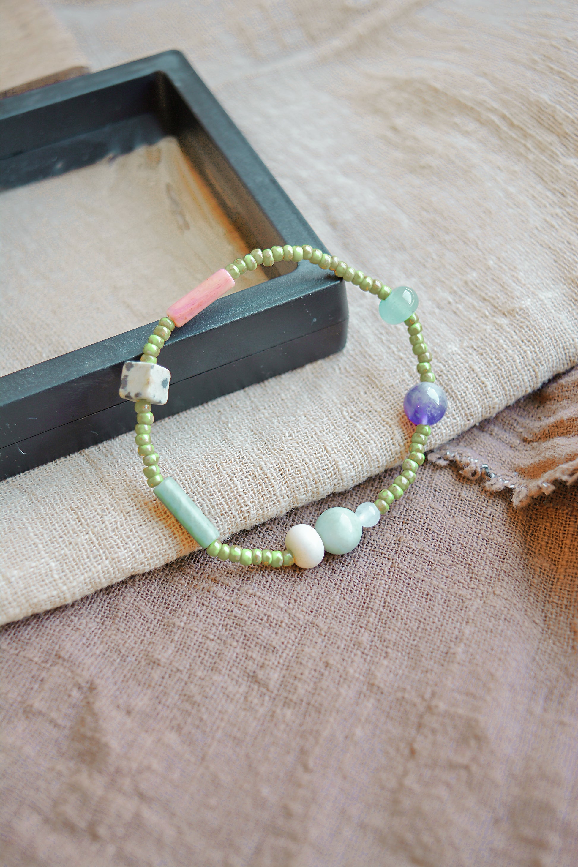 Whisper Mosaic | Natural Stone & Miyuki Bead Bracelet