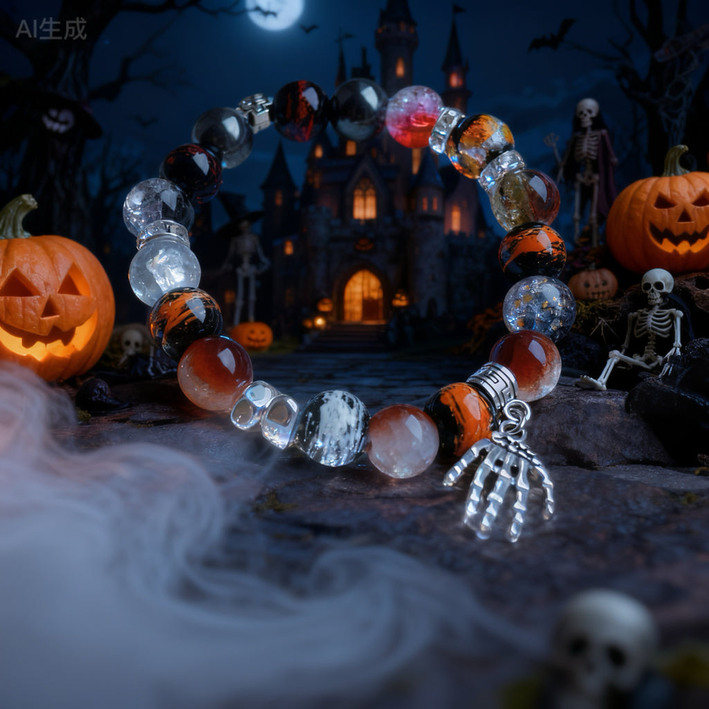 Whispers of the Underworld｜Halloween Inspired Glass Bead Bracelet